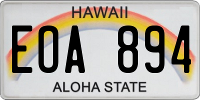 HI license plate EOA894