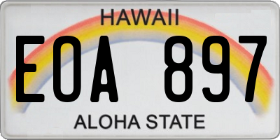 HI license plate EOA897
