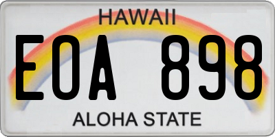 HI license plate EOA898