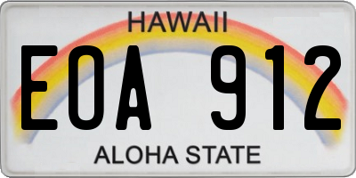 HI license plate EOA912
