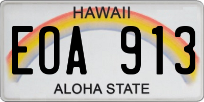 HI license plate EOA913