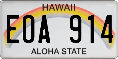 HI license plate EOA914