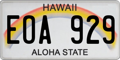 HI license plate EOA929