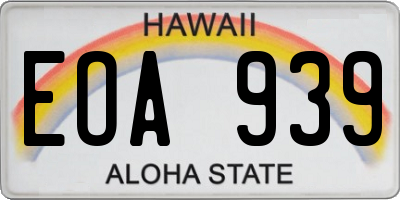 HI license plate EOA939
