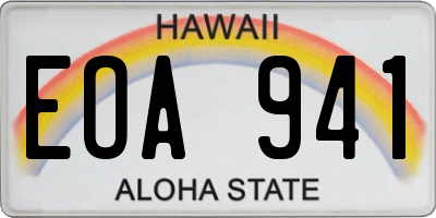 HI license plate EOA941