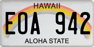 HI license plate EOA942