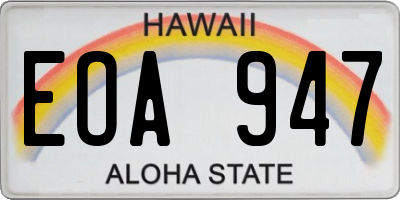 HI license plate EOA947