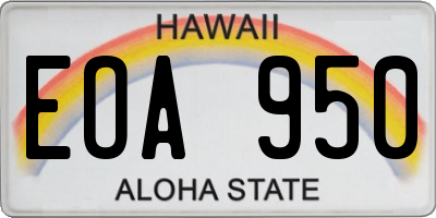 HI license plate EOA950