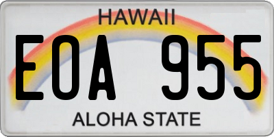 HI license plate EOA955
