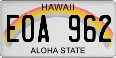 HI license plate EOA962
