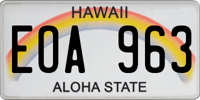 HI license plate EOA963