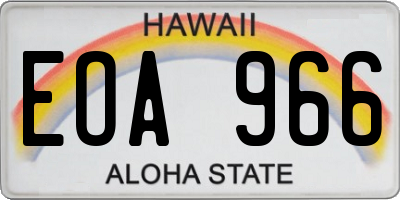 HI license plate EOA966