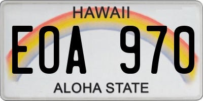 HI license plate EOA970