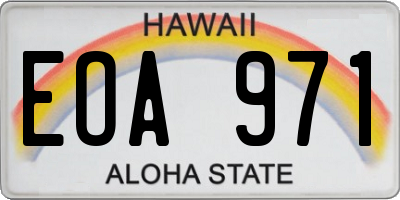 HI license plate EOA971