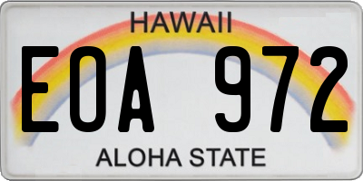 HI license plate EOA972