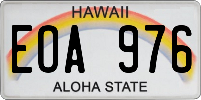 HI license plate EOA976