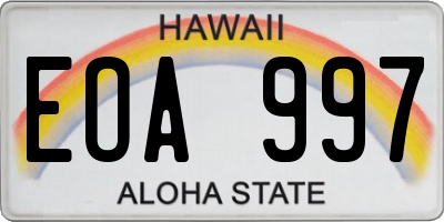 HI license plate EOA997