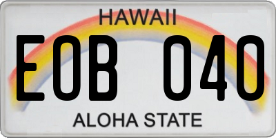 HI license plate EOB040