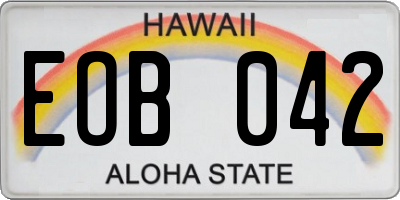 HI license plate EOB042