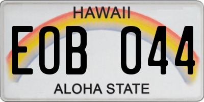 HI license plate EOB044