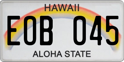 HI license plate EOB045