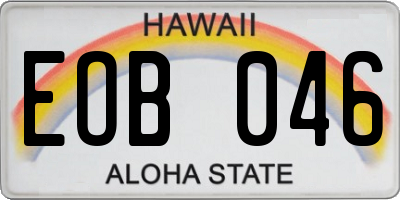 HI license plate EOB046