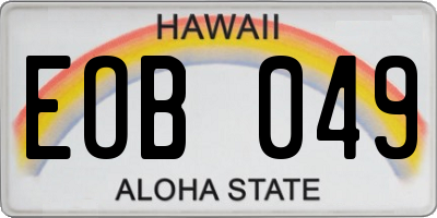 HI license plate EOB049