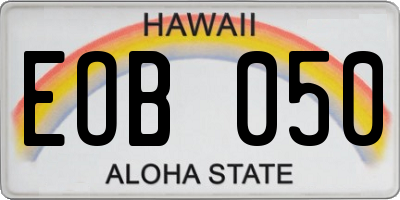 HI license plate EOB050