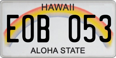HI license plate EOB053
