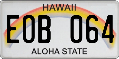 HI license plate EOB064