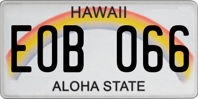 HI license plate EOB066