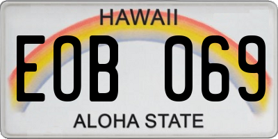 HI license plate EOB069