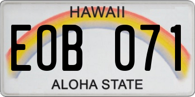 HI license plate EOB071