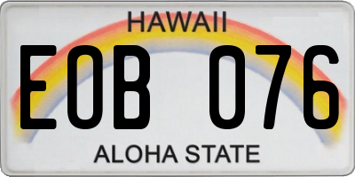 HI license plate EOB076