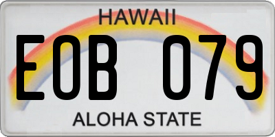 HI license plate EOB079