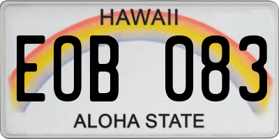 HI license plate EOB083