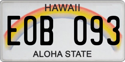 HI license plate EOB093