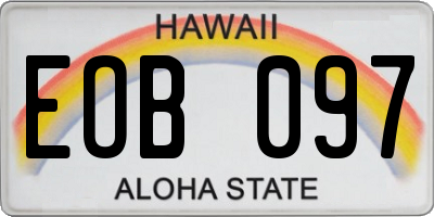 HI license plate EOB097