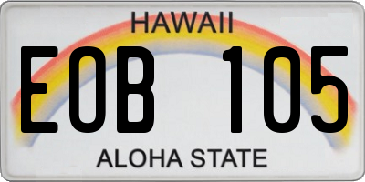 HI license plate EOB105