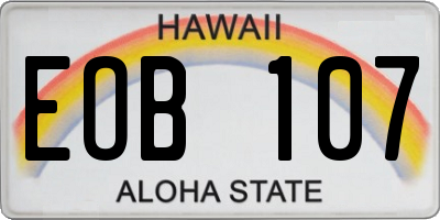 HI license plate EOB107