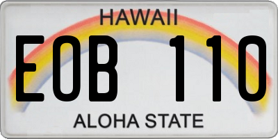 HI license plate EOB110