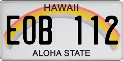HI license plate EOB112