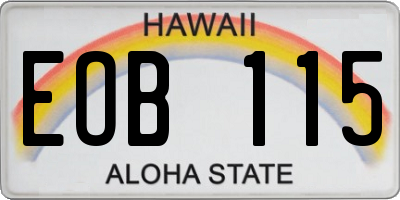 HI license plate EOB115