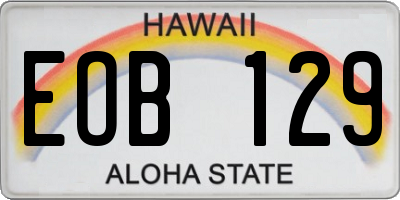 HI license plate EOB129