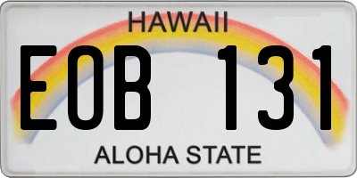 HI license plate EOB131