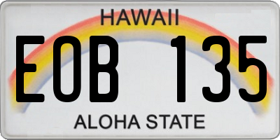 HI license plate EOB135