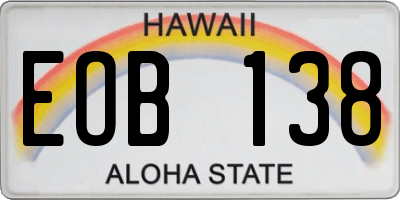 HI license plate EOB138