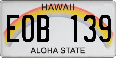 HI license plate EOB139