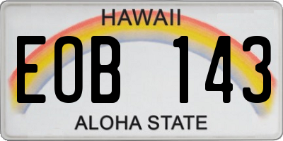 HI license plate EOB143