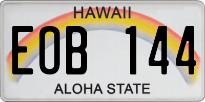 HI license plate EOB144